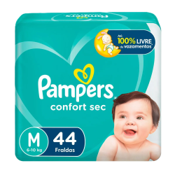 Fralda Pampers Confort Sec Mega M com 44 Unidades