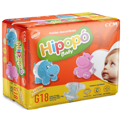 Fralda Hipopo Baby Jumbinho G com18 Unidades