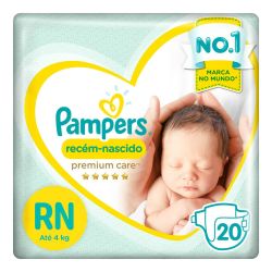 Fralda Descartável Recém-Nascido Pampers Premium Care 20 Unidades