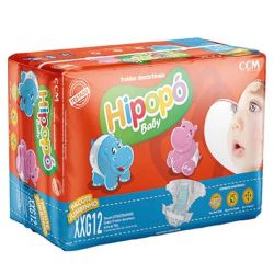 Fralda Hipopo Baby Jumbinho XXG com 12 Unidades