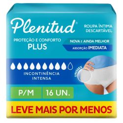 Roupa Intima Plenitud Protect Plus P/M com 16 Unidades Fralda Geriatrica