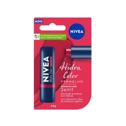 Hidratante Labial Hidra Color 2 em 1 Vermelho Nivea 4,8g