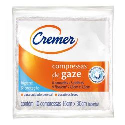 Compressas de Gaze Cremer Embalagem 10 Unidades