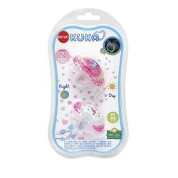 Chupeta Kuka 2097 Lumina Day & Night Bico Orto Rosa  2 Unidades