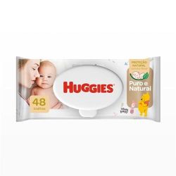 Toalha Umedecida Huggies Puro e Natural com 48 Unidades
