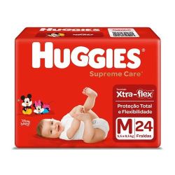 Fralda Descartável Infantil Huggies Supreme Care M 24 Unidades