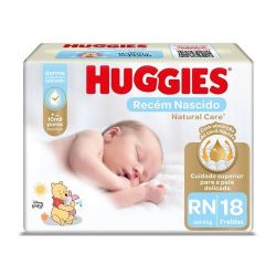 Fralda Huggies Natural Care Recem Nascido RN com 18 Unidades