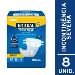 Fralda Geriatrica Bigfral Noturna M com 8 Unidades