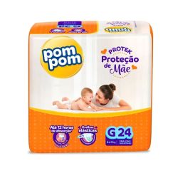 Fralda Pom Pom Derma Protek G com 24 Unidades