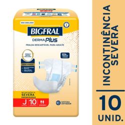 Fralda Geriatrica Bigfral Derma Plus Juvenil com 10 Unidades