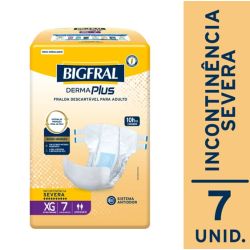 Fralda Geriatrica Bigfral Derma Plus Xg com 7 Unidades