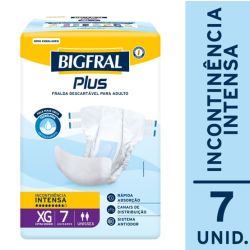 Fralda Descartável Adulto Bigfral Regular Plus XG 7 Unidades