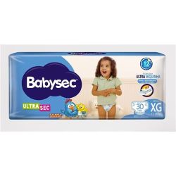 Fralda Babysec Ultra Sec Mega XG com 30 Unidades