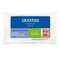 Lenco Umedecido Granado Bebe Lavanda com 50 Unidades