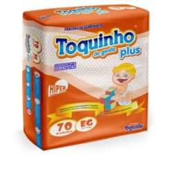 Fralda Descartável Infantil Diguinho Toquinho de Gente Plus EG Pacote 70 Unidades